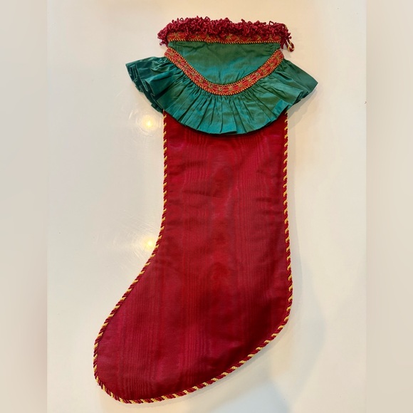 Vintage large Christmas stocking with quilting and small bells - Picture 3 of 3